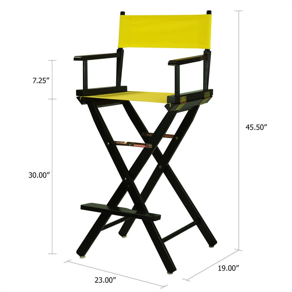 30" Director's Chair Black Frame-Yellow Canvas. Picture 5