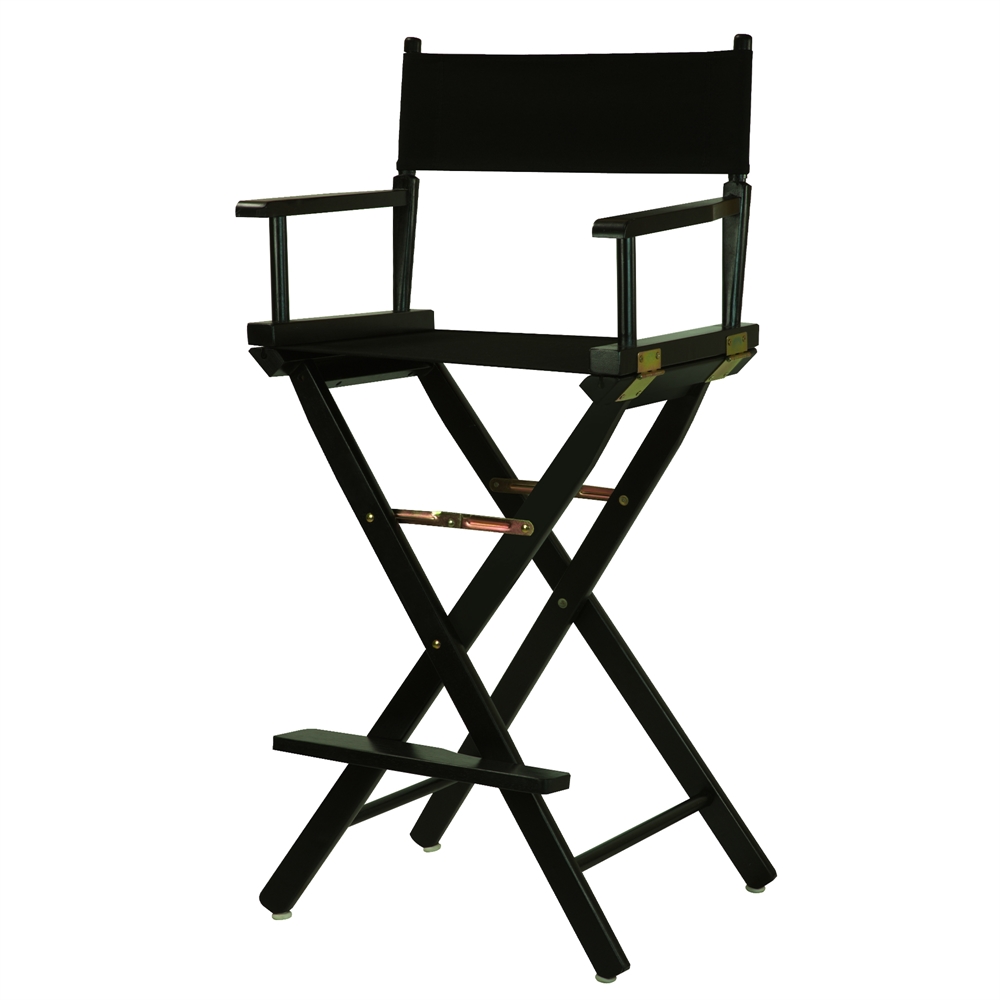 30" Director's Chair Black Frame-Black Canvas. The main picture.