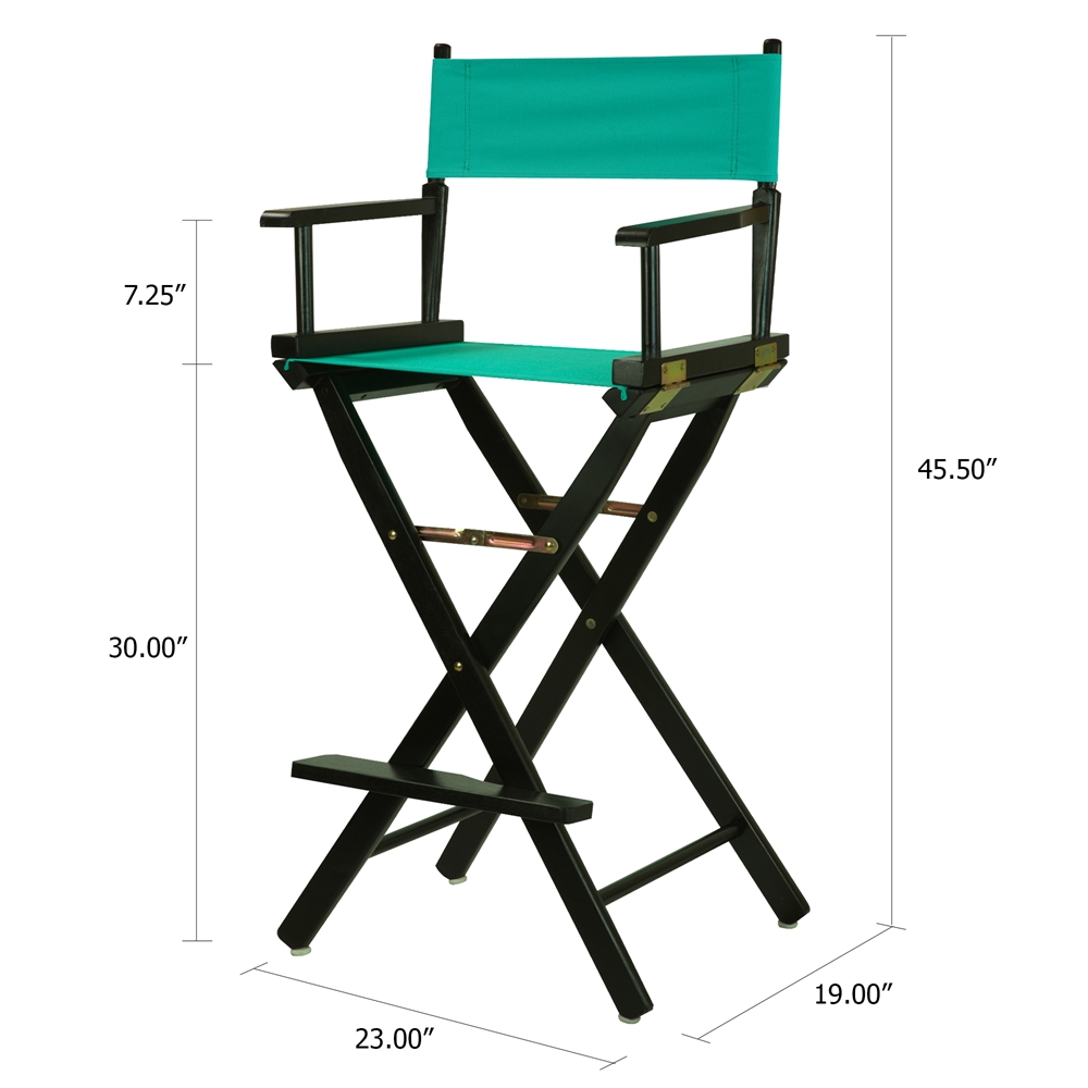 30" Director's Chair Black Frame-Teal Canvas. Picture 5