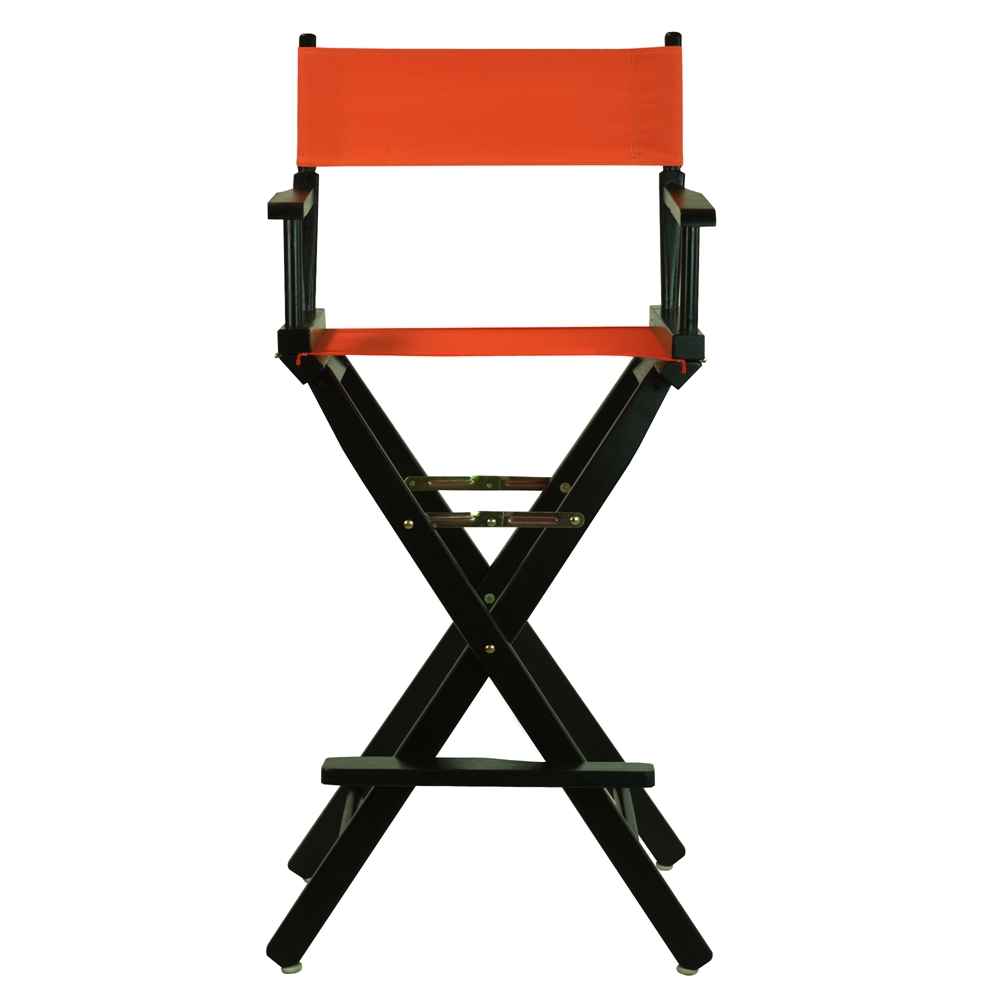 30" Director's Chair Black Frame-Orange Canvas. Picture 1