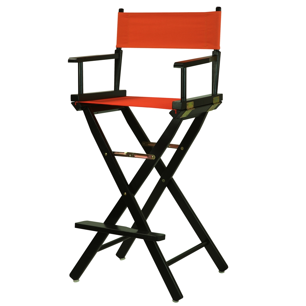 30" Director's Chair Black Frame-Orange Canvas. Picture 4
