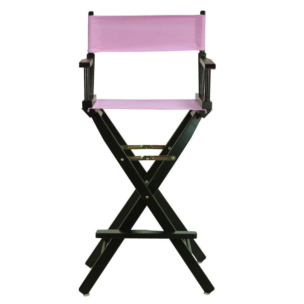 30" Director's Chair Black Frame-Pink Canvas. Picture 1