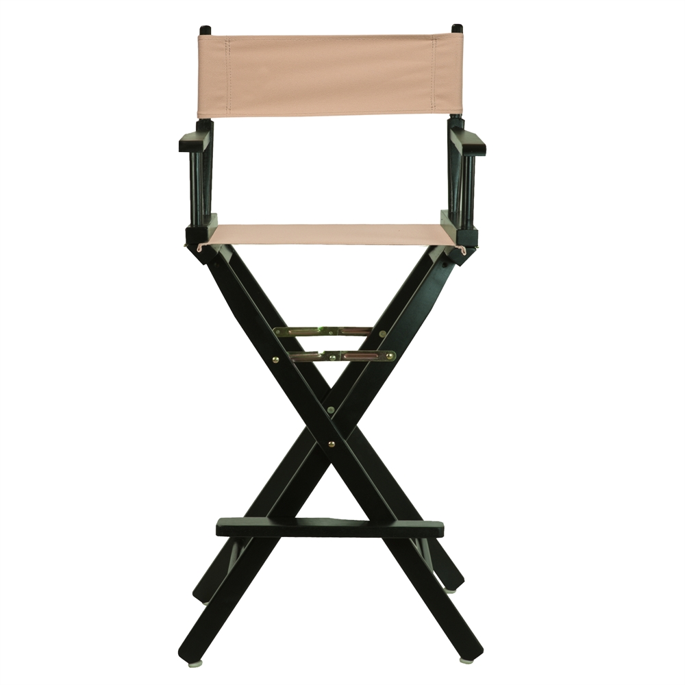 30" Director's Chair Black Frame-Tan Canvas. Picture 1