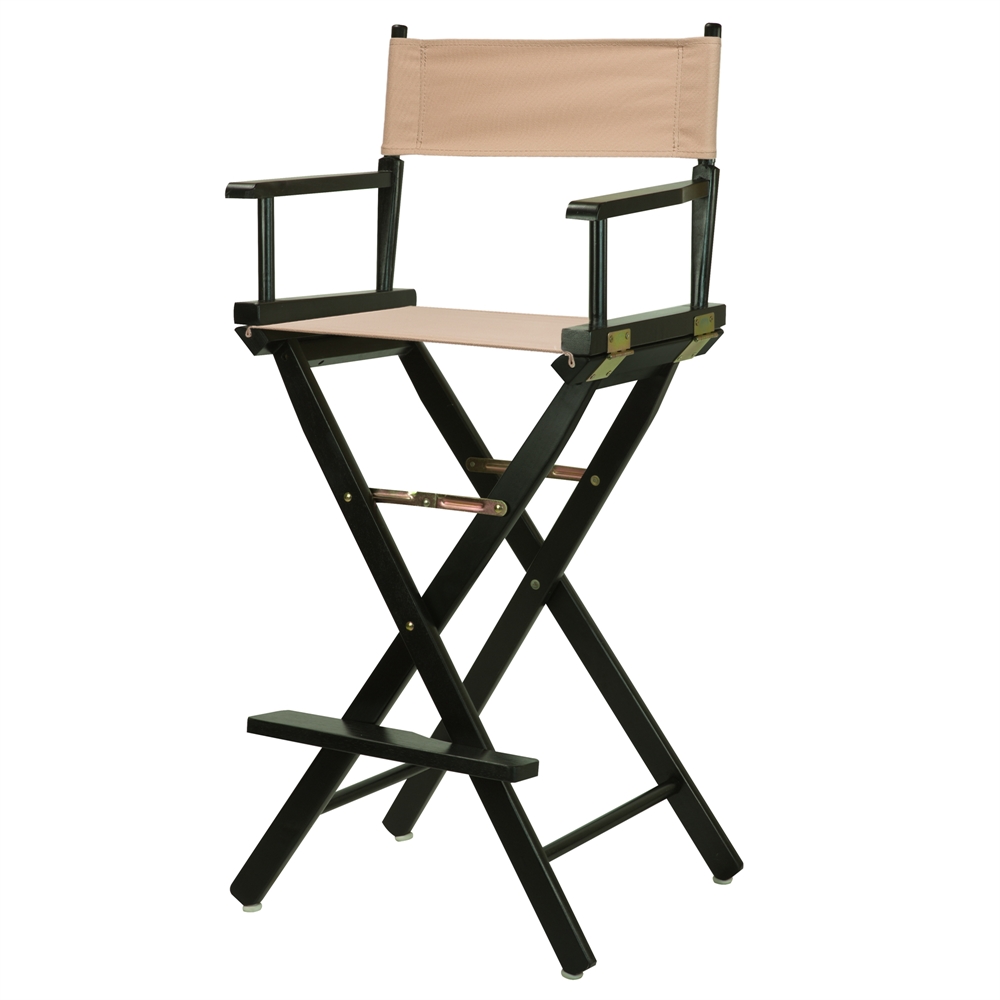 30" Director's Chair Black Frame-Tan Canvas. Picture 2