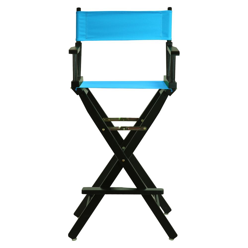 30" Director's Chair Black Frame-Turquoise Canvas. Picture 1