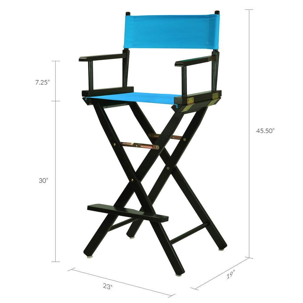 30" Director's Chair Black Frame-Turquoise Canvas. Picture 6