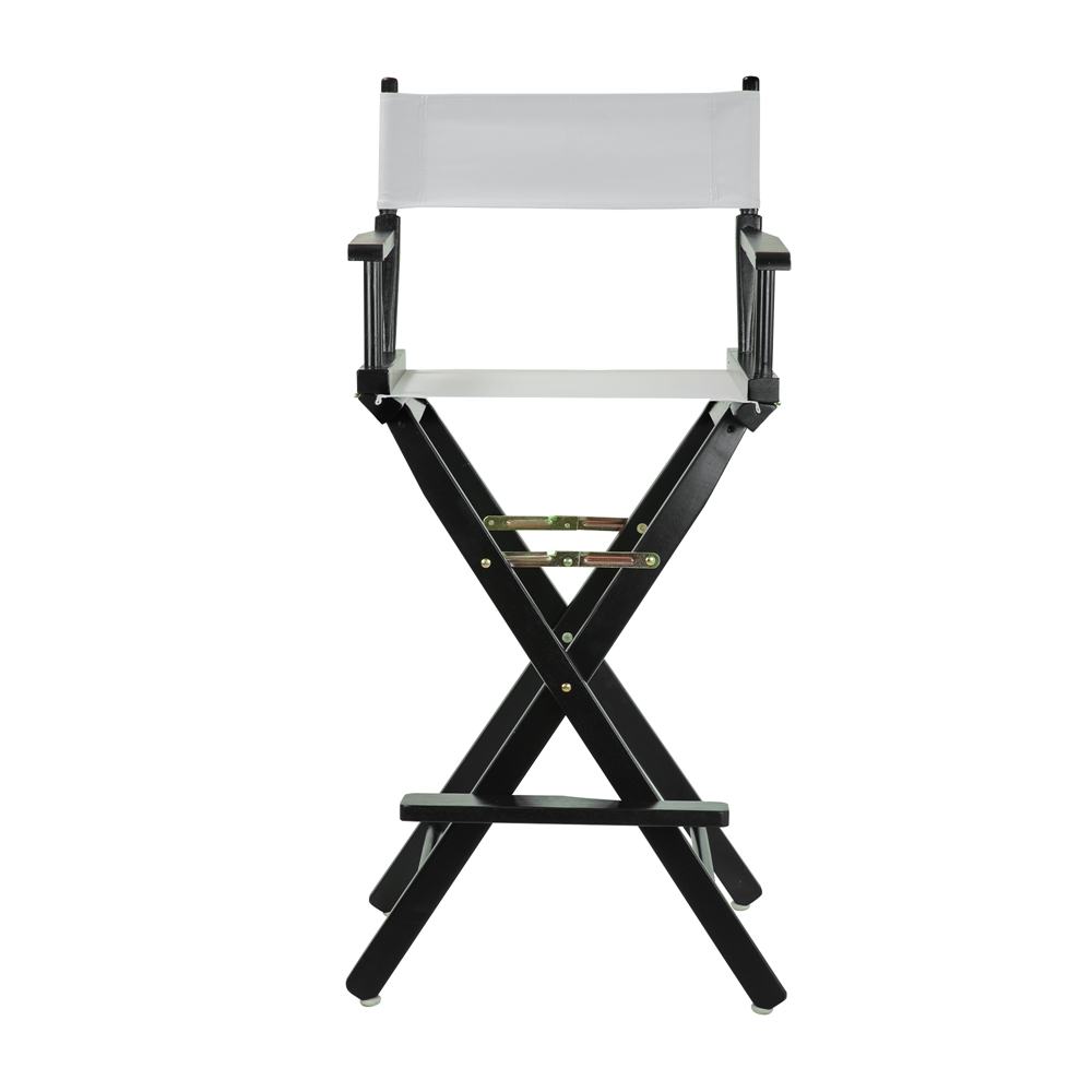 30" Director's Chair Black Frame-White Canvas. Picture 1