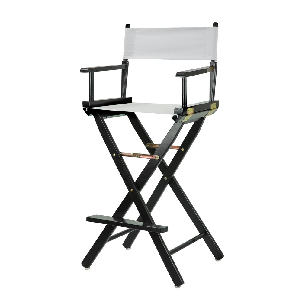 30" Director's Chair Black Frame-White Canvas. Picture 2