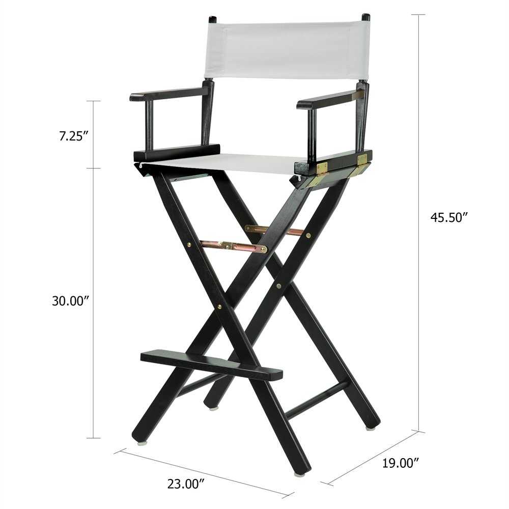 30" Director's Chair Black Frame-White Canvas. Picture 5