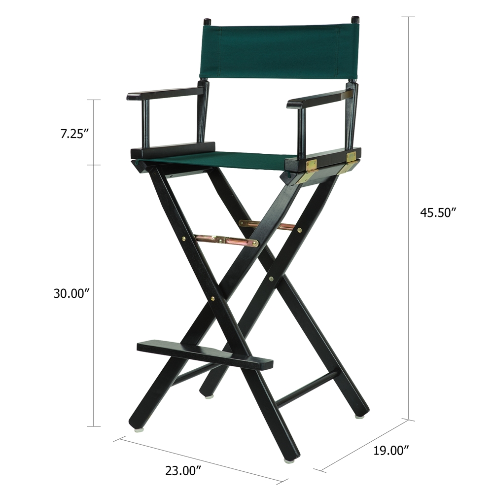30" Director's Chair Black Frame-Hunter Green Canvas. Picture 5