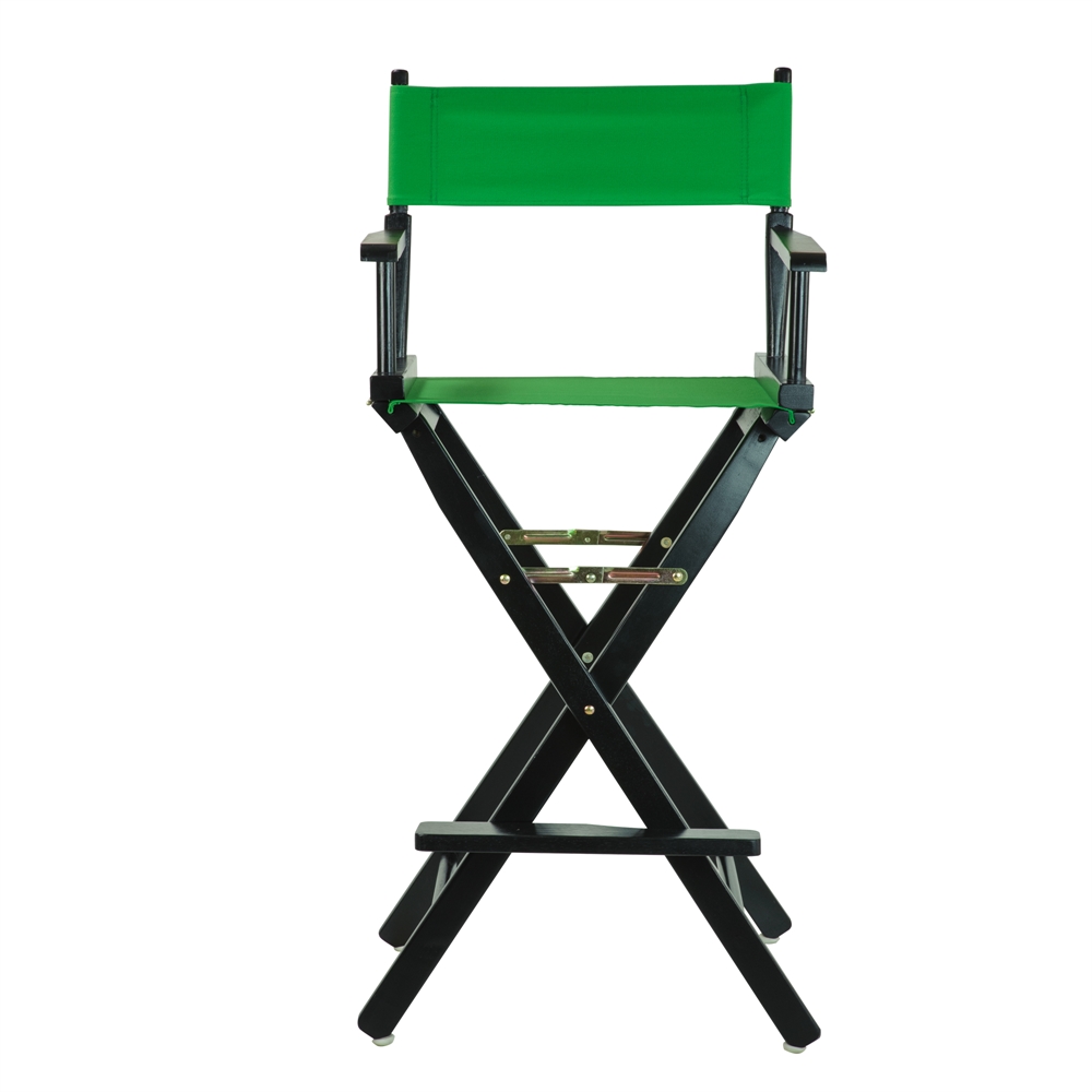30" Director's Chair Black Frame-Green Canvas. Picture 1