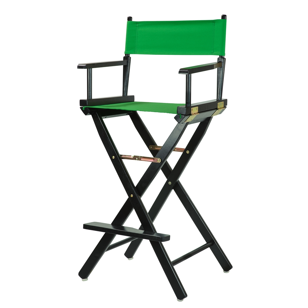 30" Director's Chair Black Frame-Green Canvas. Picture 2