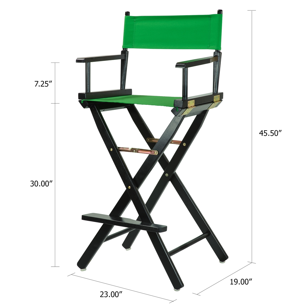 30" Director's Chair Black Frame-Green Canvas. Picture 5