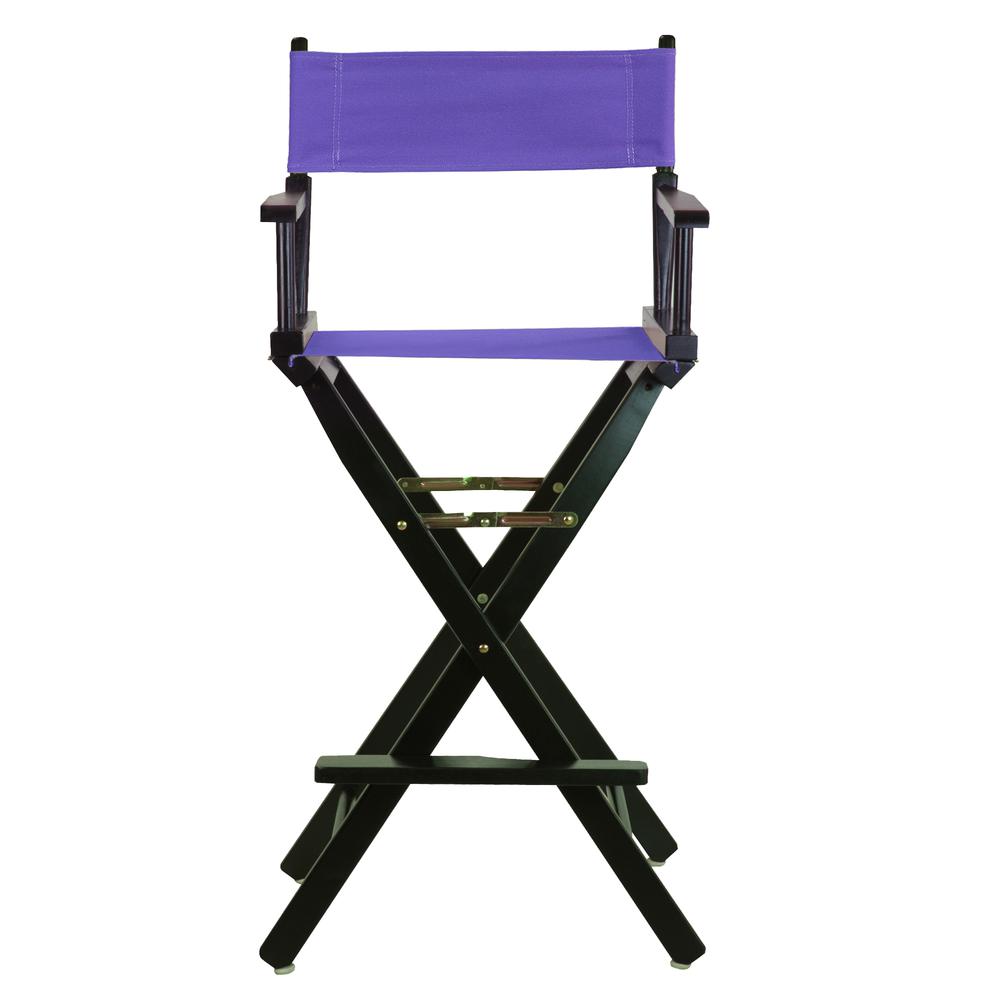 30" Director's Chair Black Frame-Purple Canvas. Picture 1