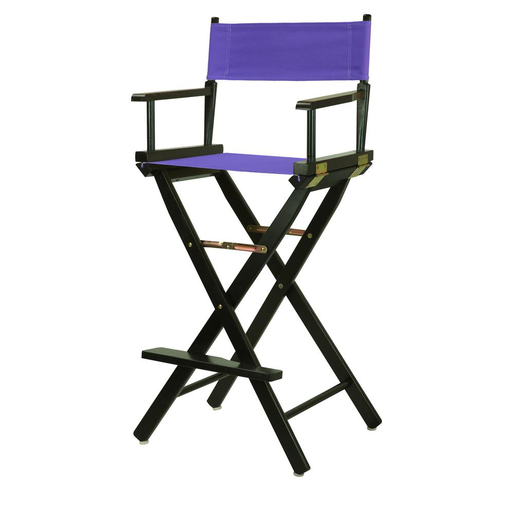 30" Director's Chair Black Frame-Purple Canvas. Picture 5