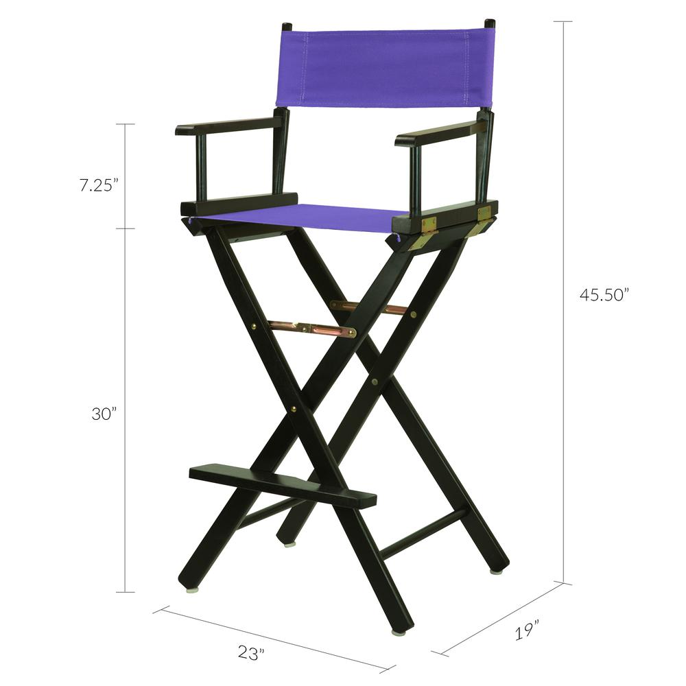 30" Director's Chair Black Frame-Purple Canvas. Picture 6