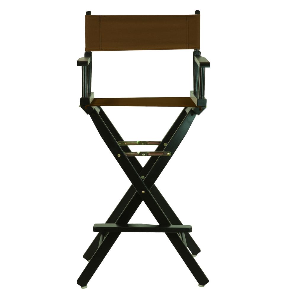 30" Director's Chair Black Frame-Brown Canvas. Picture 1