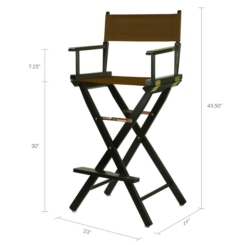 30" Director's Chair Black Frame-Brown Canvas. Picture 6
