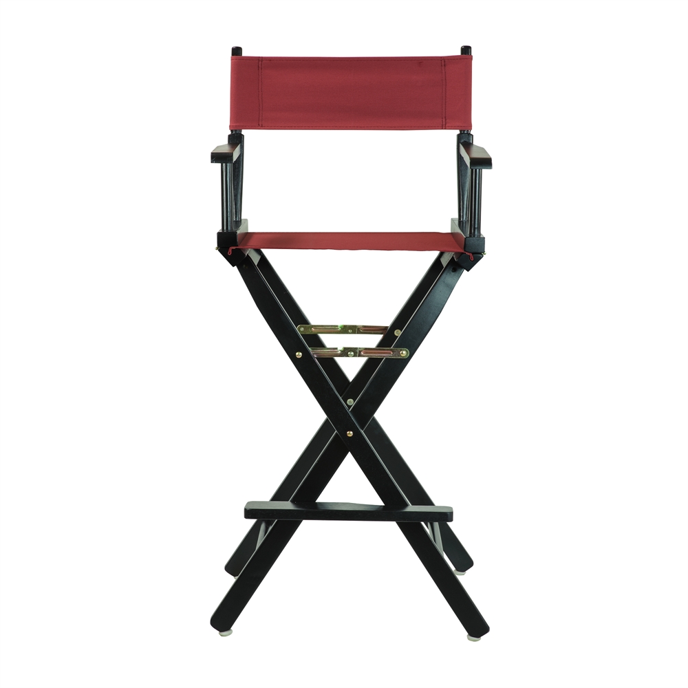 30" Director's Chair Black Frame-Burgundy Canvas. Picture 1