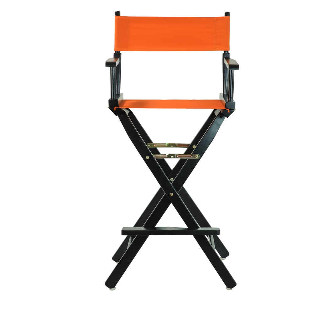 30" Director's Chair Black Frame-Tangerine Canvas. Picture 1