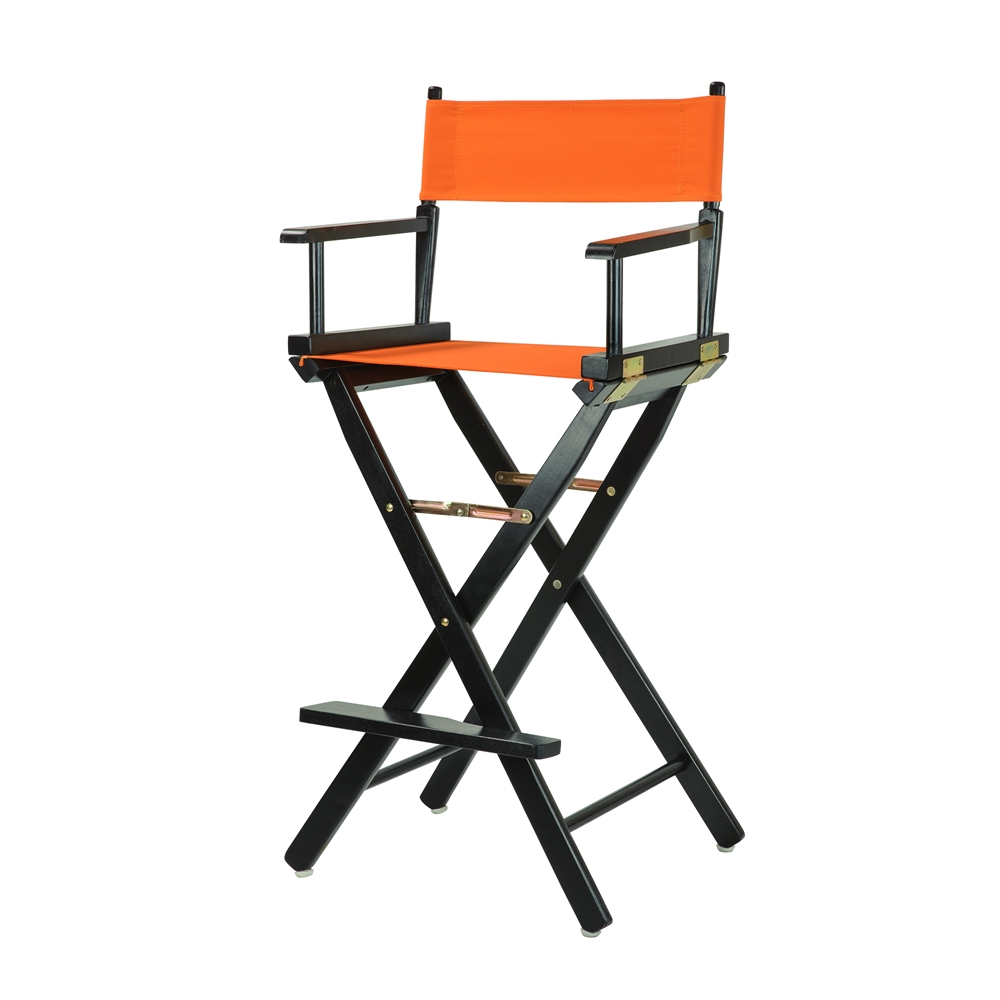 30" Director's Chair Black Frame-Tangerine Canvas. Picture 2