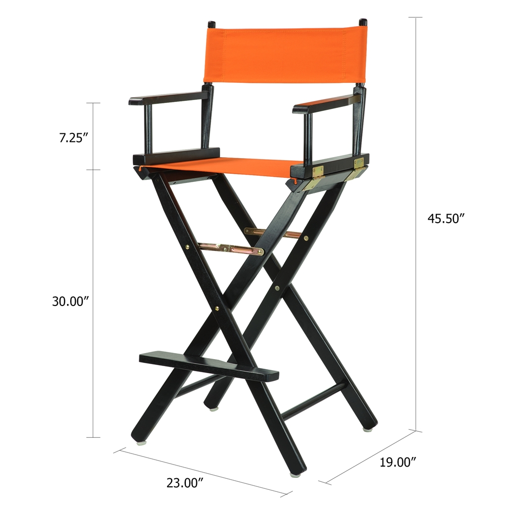 30" Director's Chair Black Frame-Tangerine Canvas. Picture 5