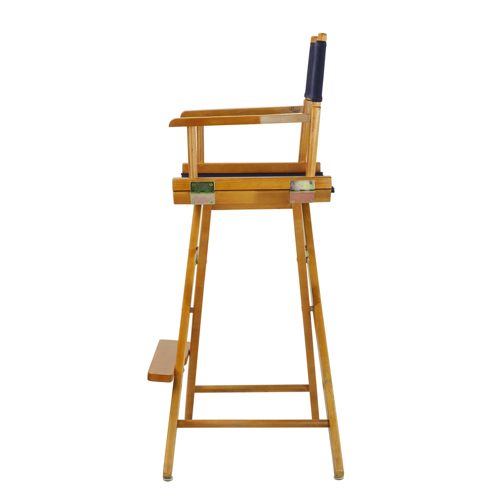 30" Director's Chair Honey Oak Frame-Navy Blue Canvas. Picture 3