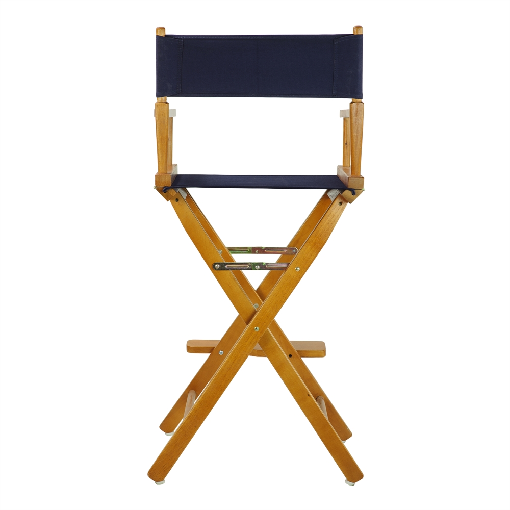 30" Director's Chair Honey Oak Frame-Navy Blue Canvas. Picture 4