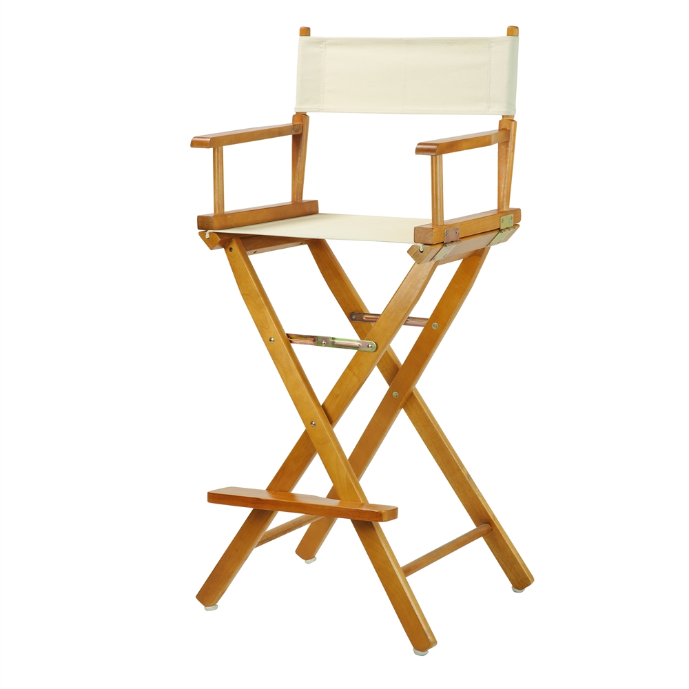 30" Director's Chair Honey Oak Frame-Natural/Wheat Canvas. Picture 2