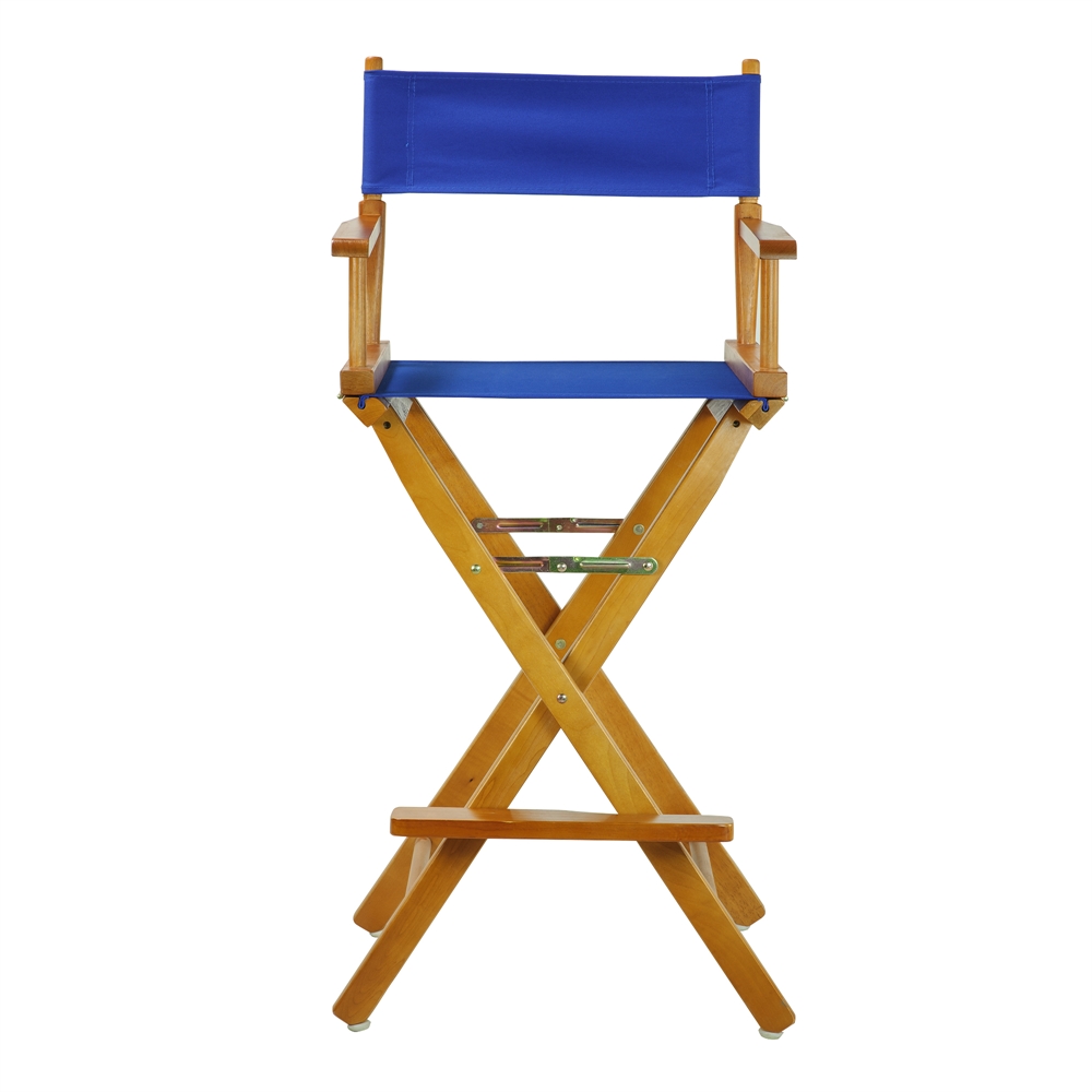 30" Director's Chair Honey Oak Frame-Royal Blue Canvas. Picture 1