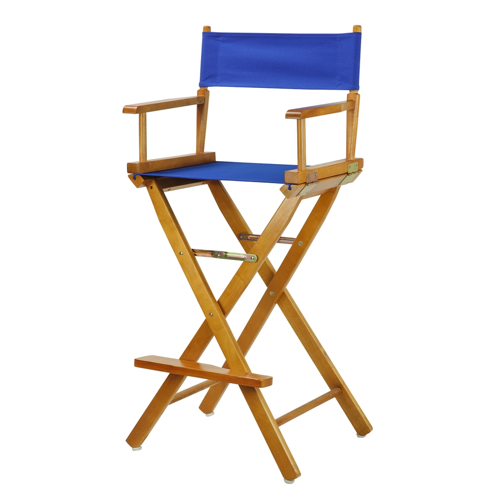 30" Director's Chair Honey Oak Frame-Royal Blue Canvas. Picture 2