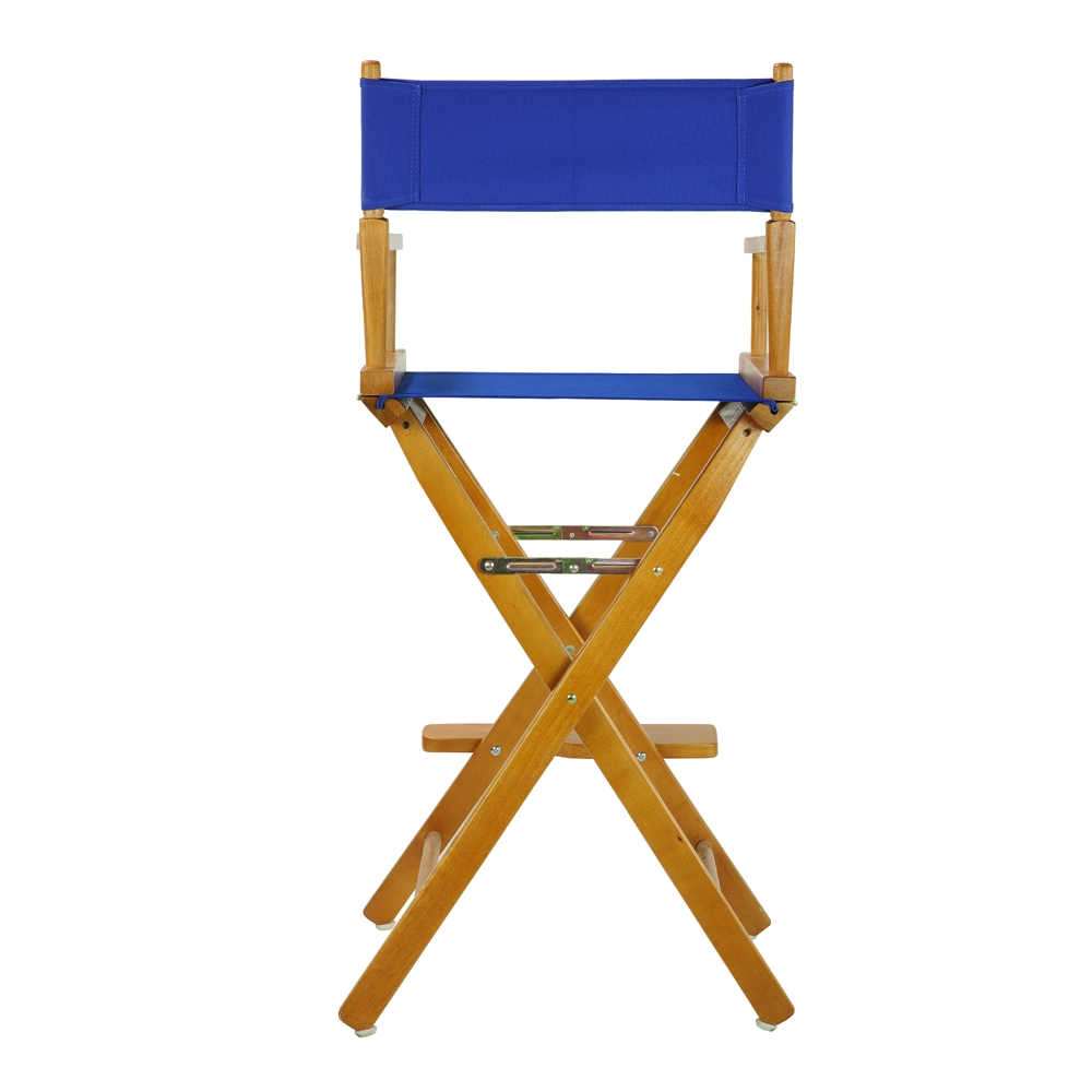 30" Director's Chair Honey Oak Frame-Royal Blue Canvas. Picture 4