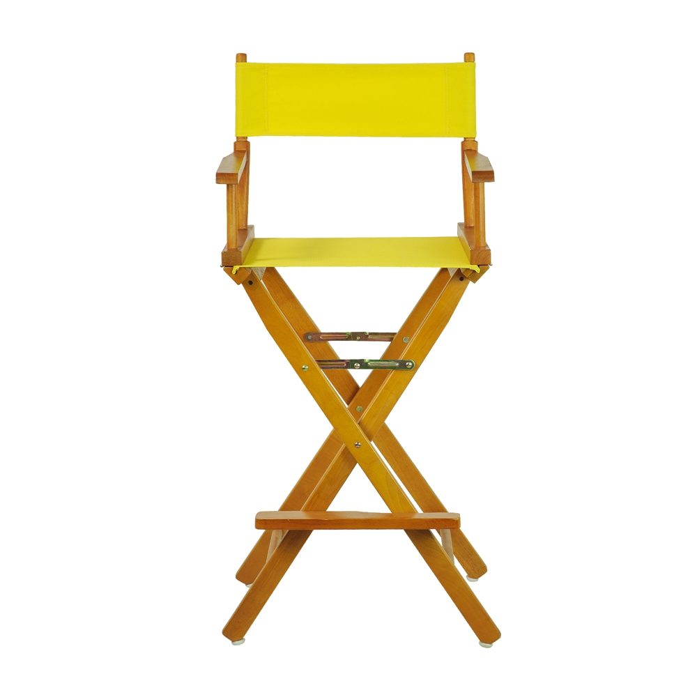 30" Director's Chair Honey Oak Frame-Yellow Canvas. Picture 1