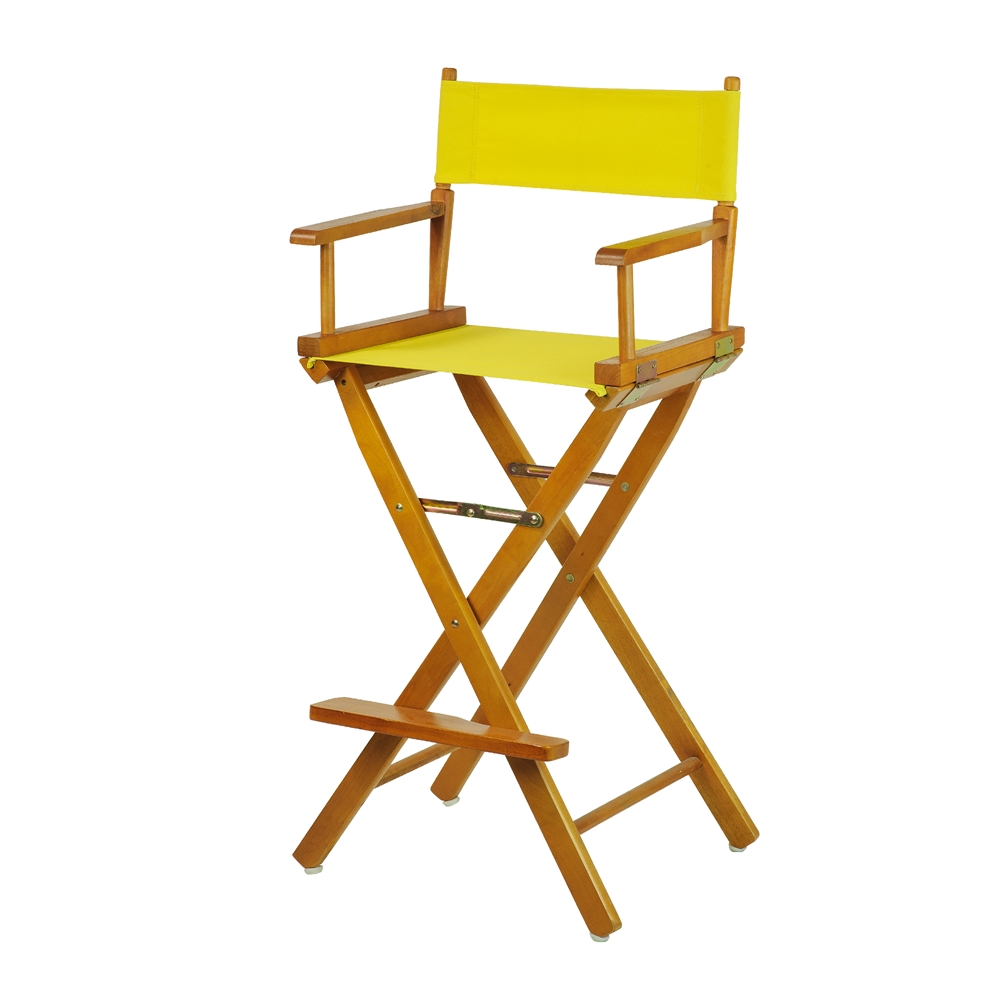 30" Director's Chair Honey Oak Frame-Yellow Canvas. Picture 2