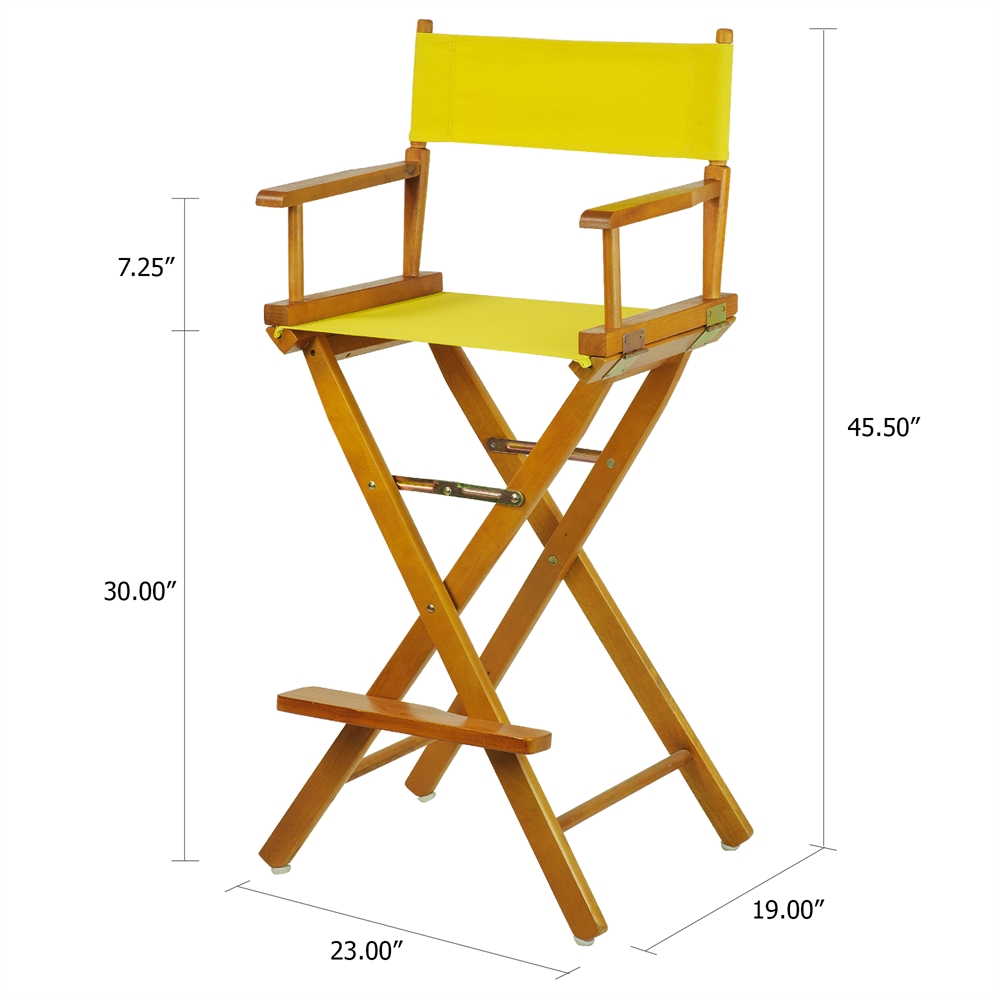 30" Director's Chair Honey Oak Frame-Yellow Canvas. Picture 5