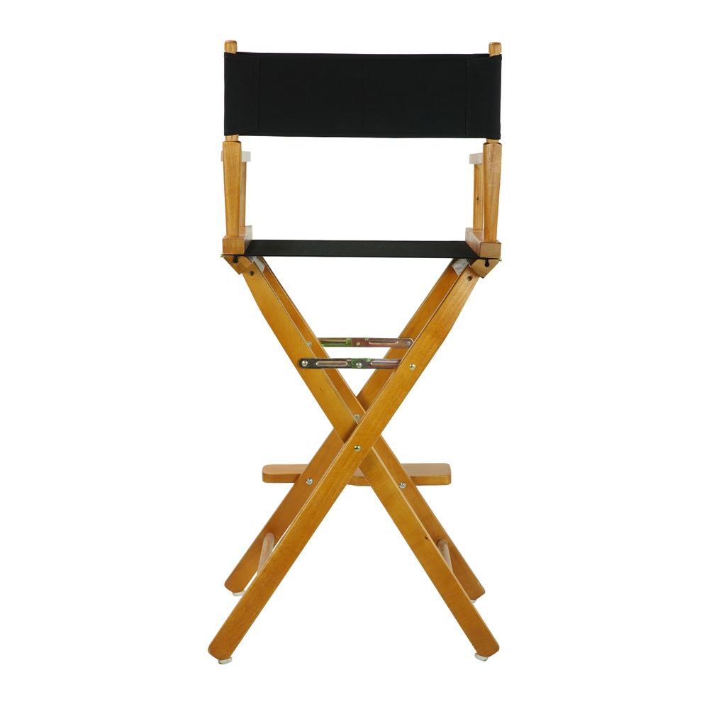 30" Director's Chair Honey Oak Frame-Black Canvas. Picture 2