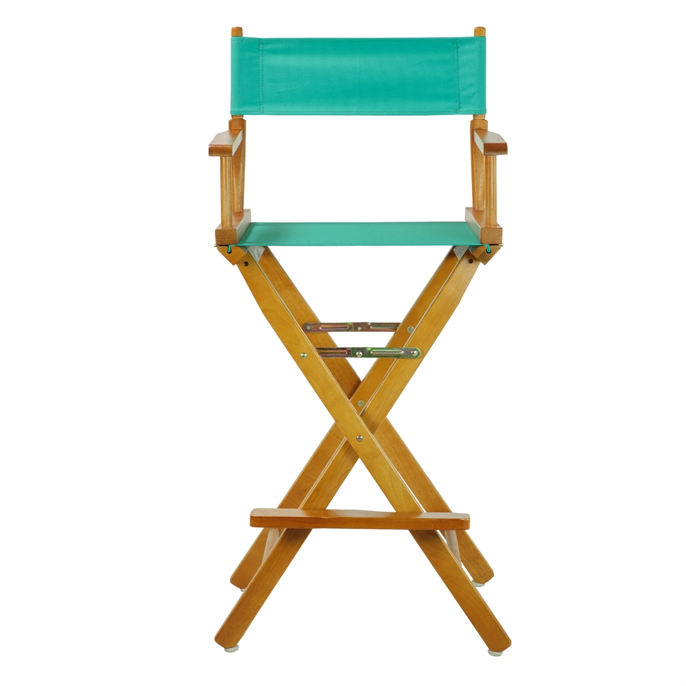 30" Director's Chair Honey Oak Frame-Teal Canvas. Picture 1
