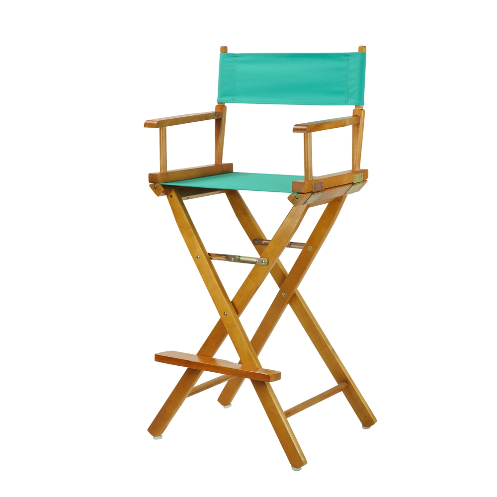 30" Director's Chair Honey Oak Frame-Teal Canvas. Picture 2