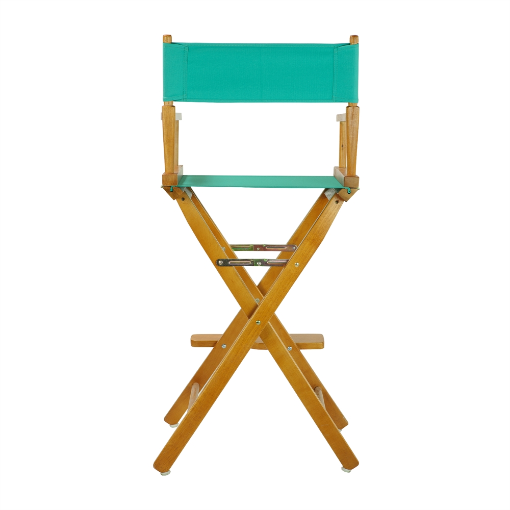30" Director's Chair Honey Oak Frame-Teal Canvas. Picture 4
