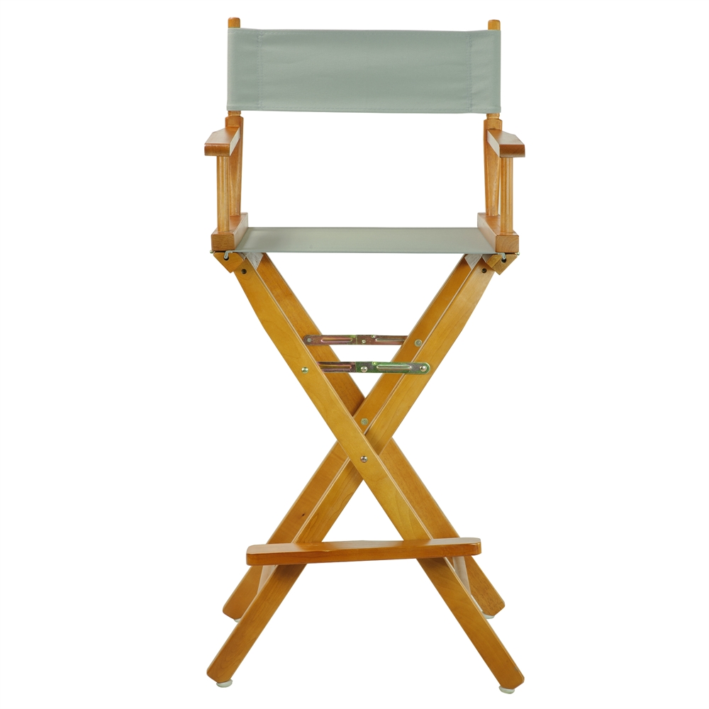 30" Director's Chair Honey Oak Frame-Gray Canvas. Picture 1
