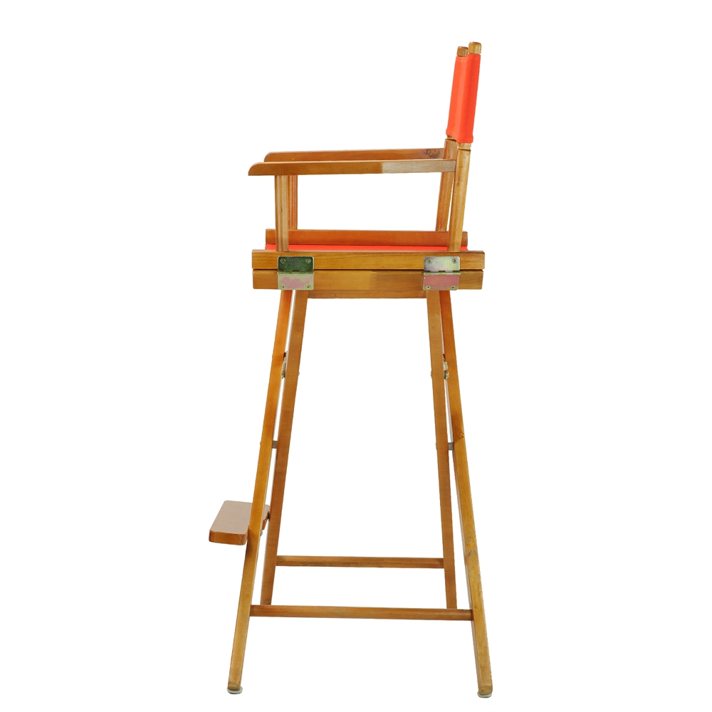 30" Director's Chair Honey Oak Frame-Orange Canvas. Picture 3