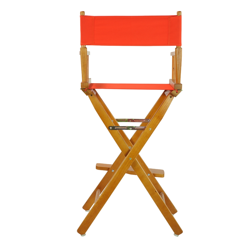 30" Director's Chair Honey Oak Frame-Orange Canvas. Picture 4