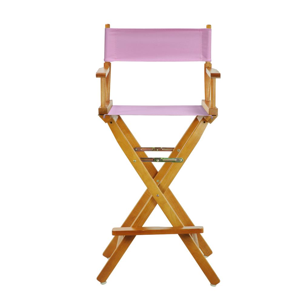 30" Director's Chair Honey Oak Frame-Pink Canvas. The main picture.