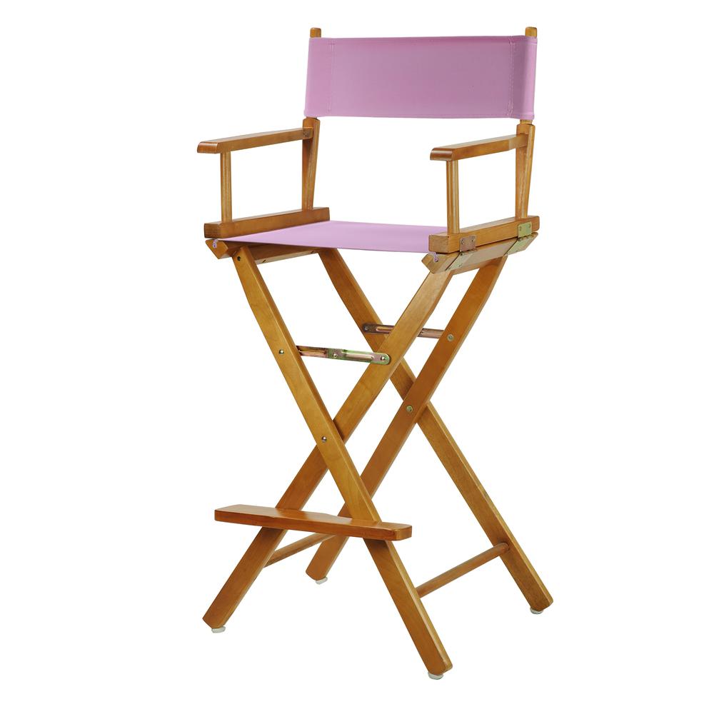 30" Director's Chair Honey Oak Frame-Pink Canvas. Picture 5