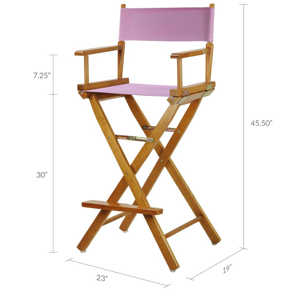 30" Director's Chair Honey Oak Frame-Pink Canvas. Picture 6