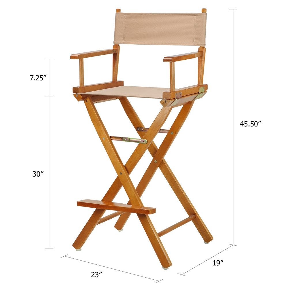 30" Director's Chair Honey Oak Frame-Tan Canvas. Picture 5