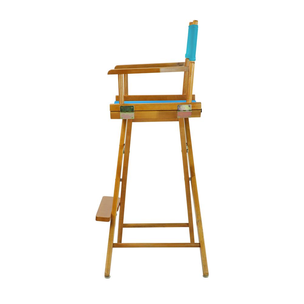 30" Director's Chair Honey Oak Frame-Turquoise Canvas. Picture 2