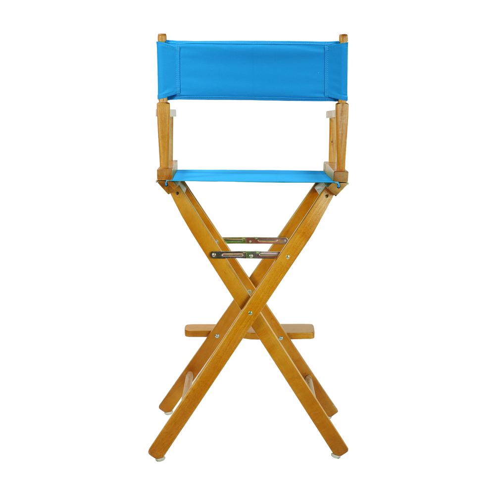 30" Director's Chair Honey Oak Frame-Turquoise Canvas. Picture 4