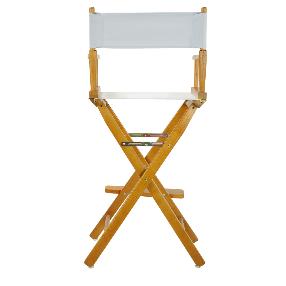 30" Director's Chair Honey Oak Frame-White Canvas. Picture 4