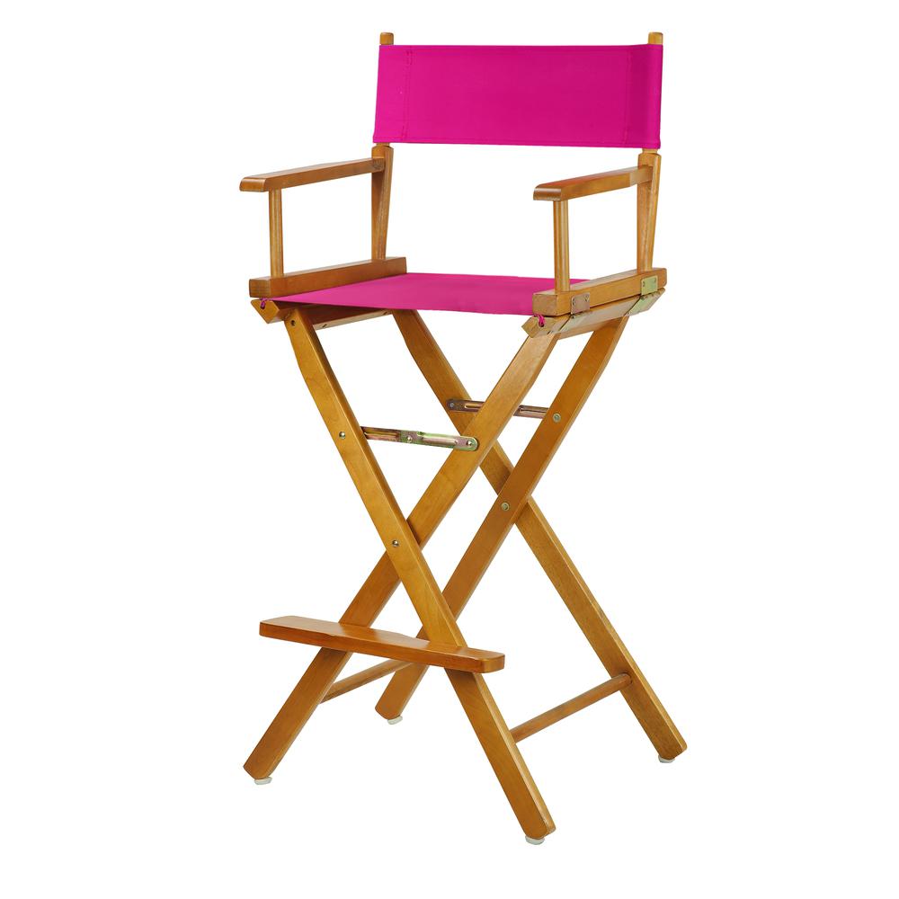 30" Director's Chair Honey Oak Frame-Magenta Canvas. Picture 5